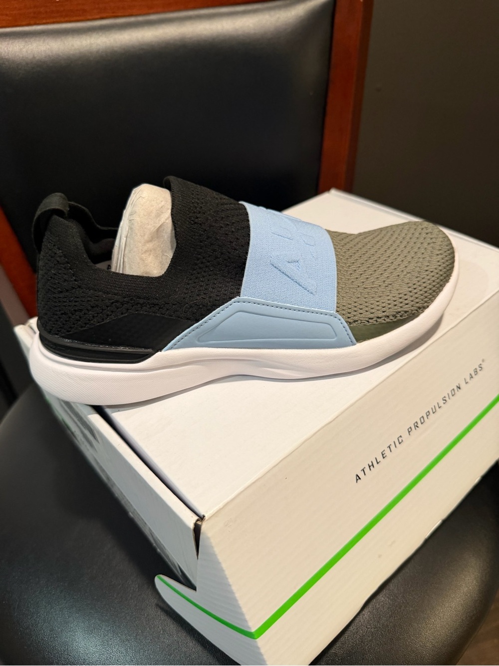 APL Slip-On Trainer in Black, Light Blue & Olive